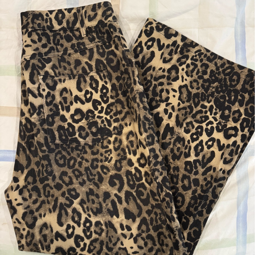 Cider Tan and Black Animal Print Pants